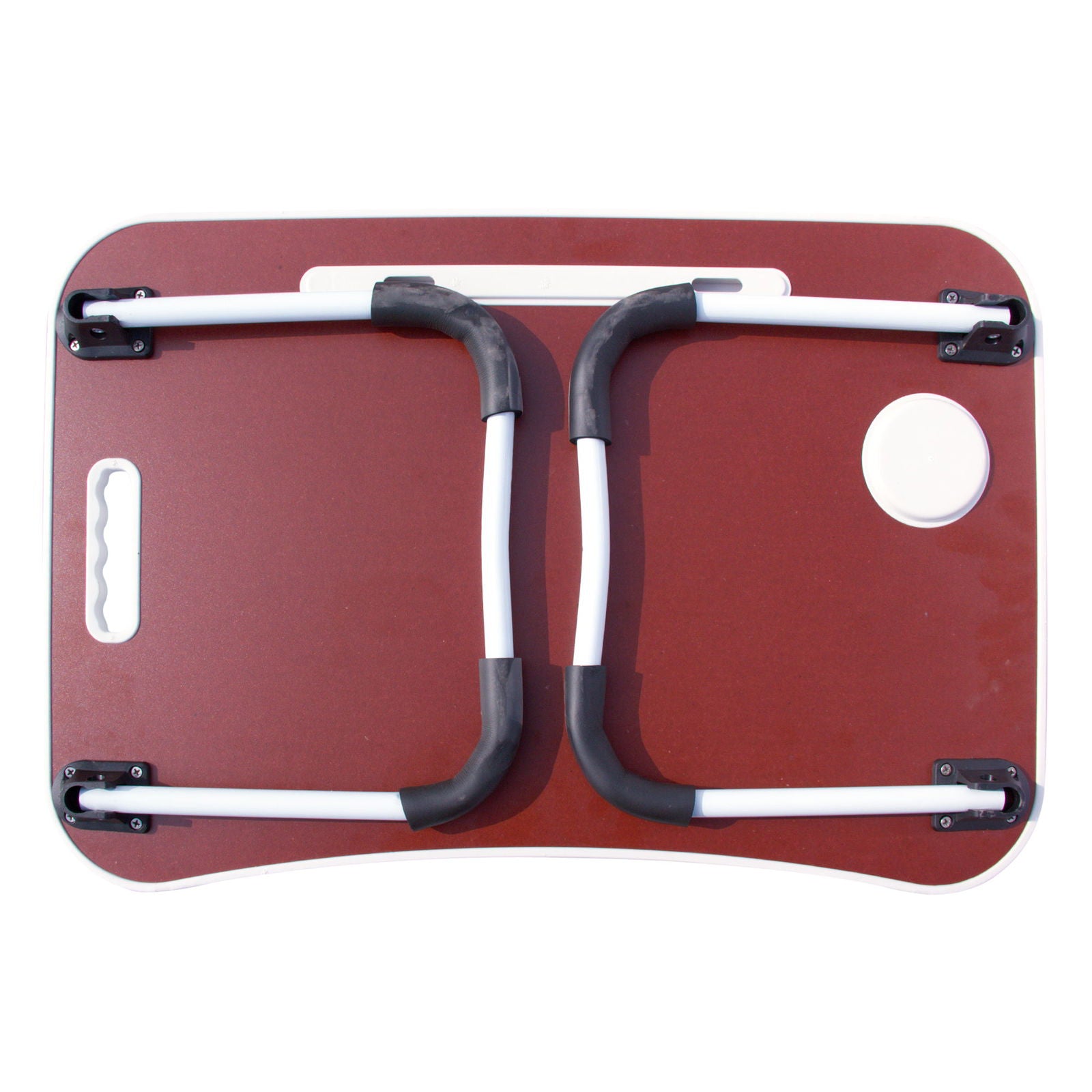 Foldable Laptop Table with Cup Holder and Tablet Groove -