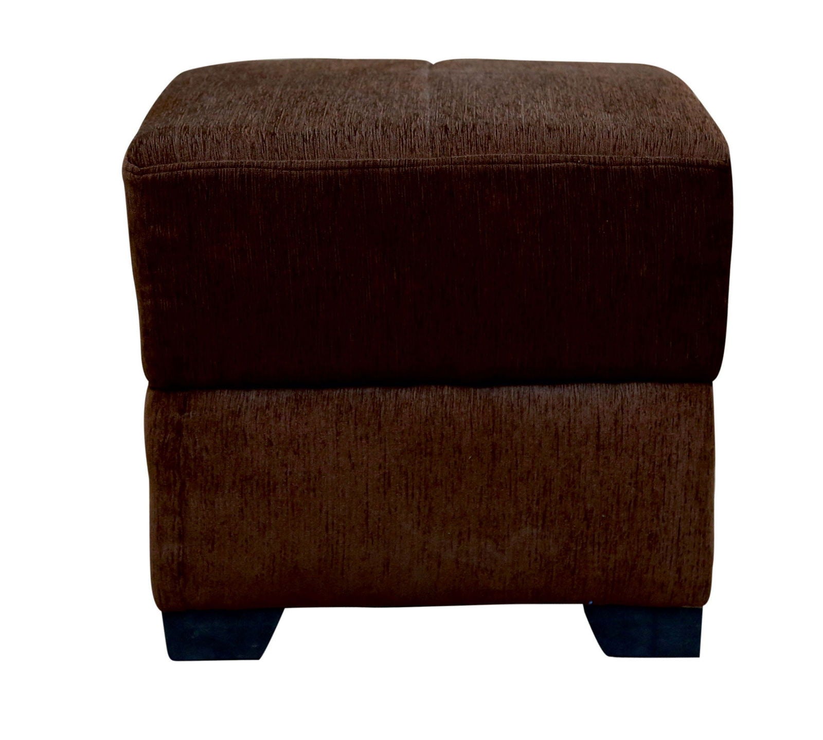 Fully Cushioned Cotton Fabric Pouffe with Wooden Legs -