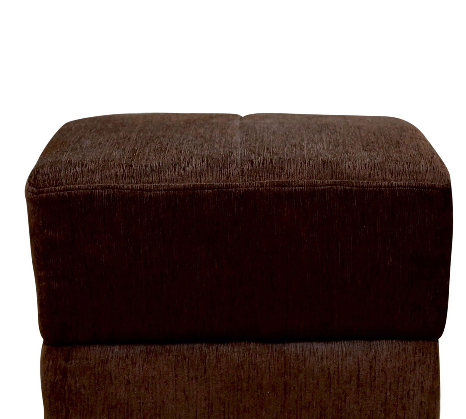 Fully Cushioned Cotton Fabric Pouffe with Wooden Legs -