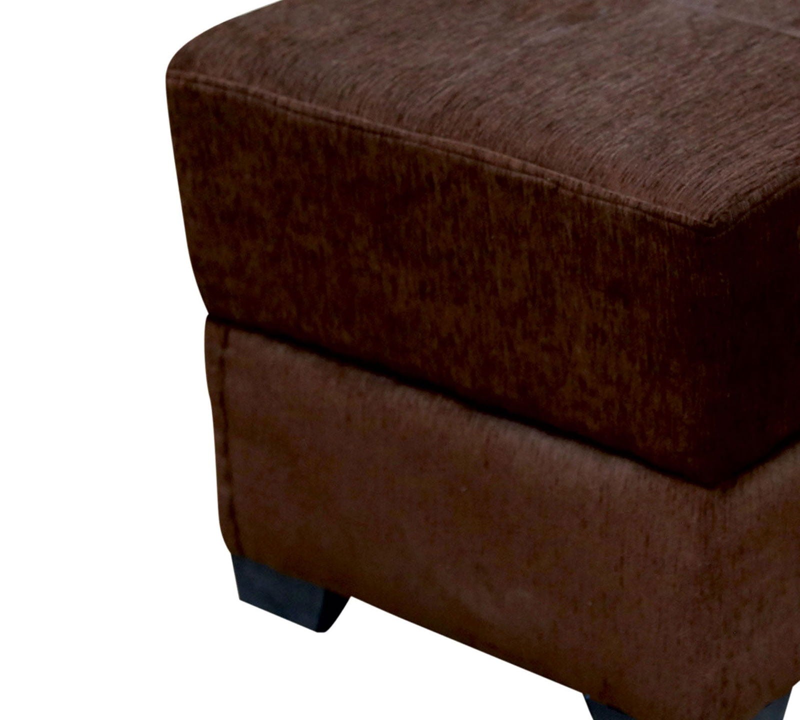 Fully Cushioned Cotton Fabric Pouffe with Wooden Legs -