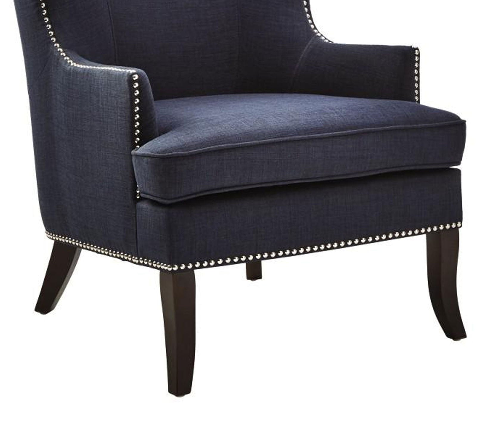 Fully Cushioned Fabric Lounge Chair with Solid Teak Wood -