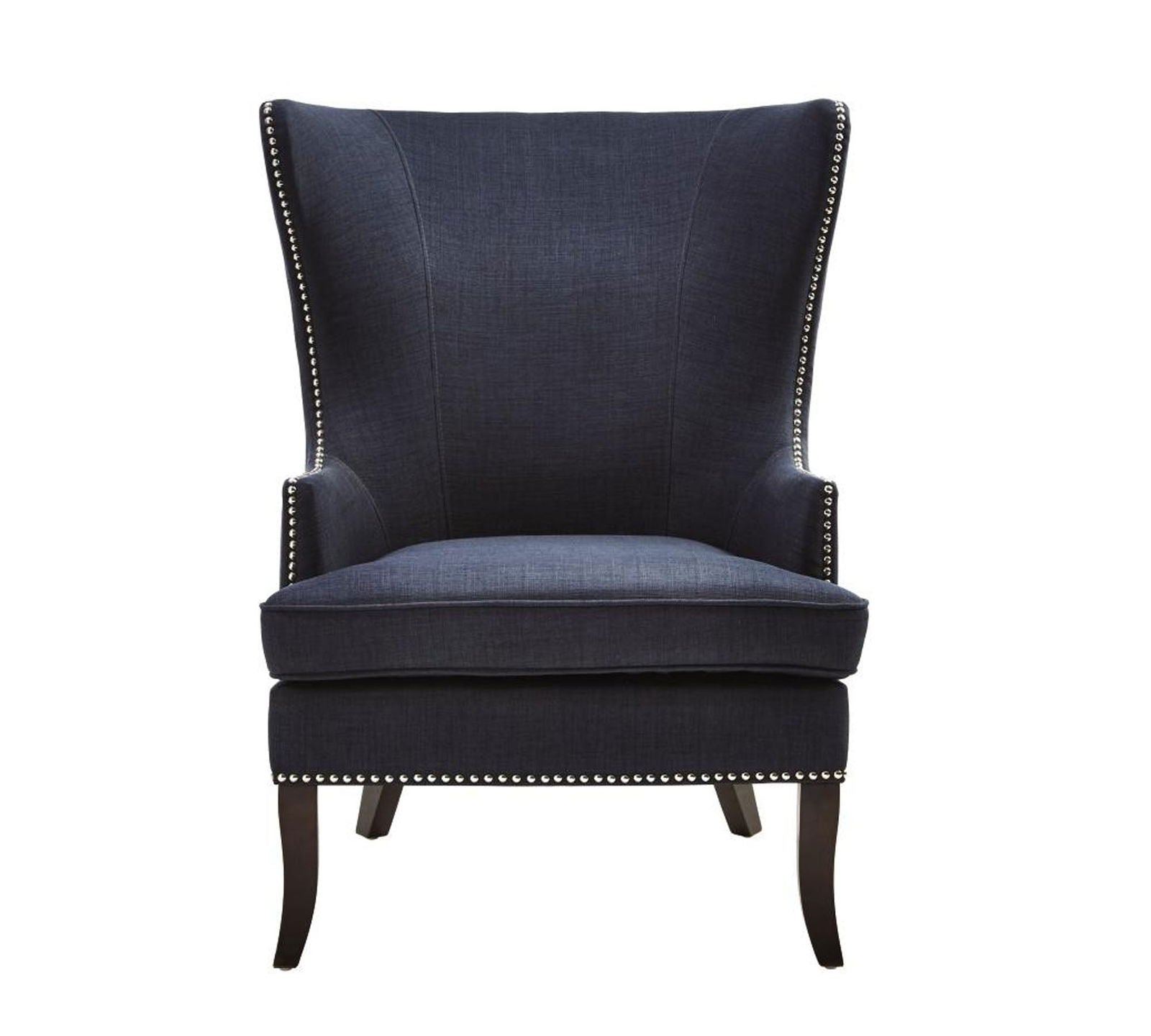 Fully Cushioned Fabric Lounge Chair with Solid Teak Wood -
