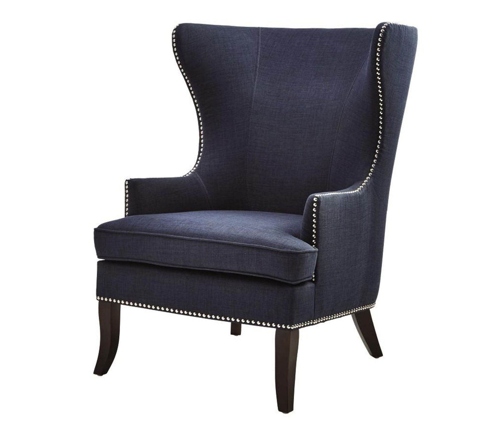 Fully Cushioned Fabric Lounge Chair with Solid Teak Wood -
