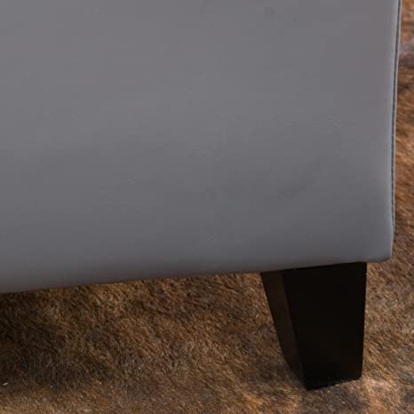 Fully Cushioned Fabric Ottoman with Storage -