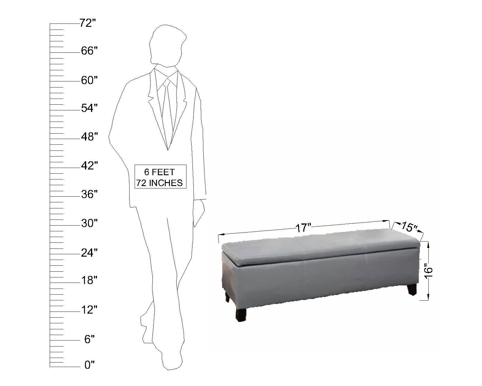 Fully Cushioned Fabric Ottoman with Storage -