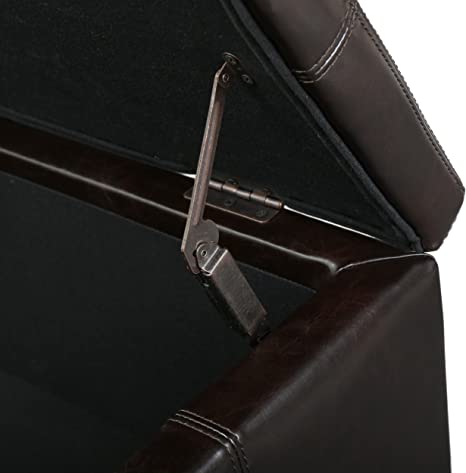 Fully Cushioned Fabric Ottoman with Storage -