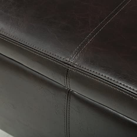 Fully Cushioned Fabric Ottoman with Storage -