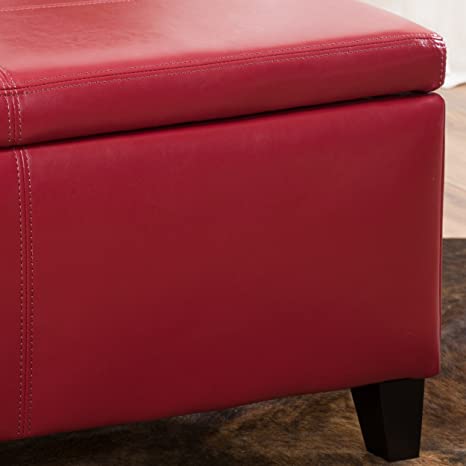 Fully Cushioned Fabric Ottoman with Storage -