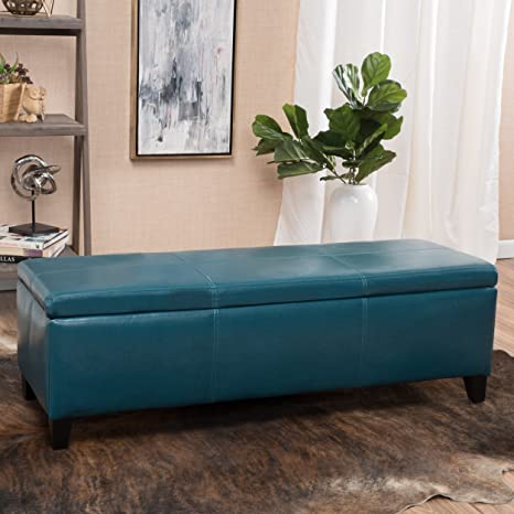 Fully Cushioned Fabric Ottoman with Storage -