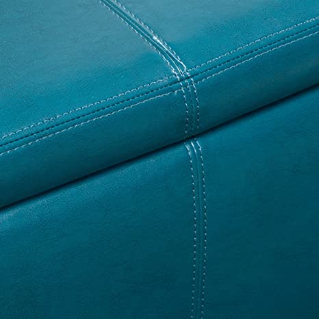 Fully Cushioned Fabric Ottoman with Storage -