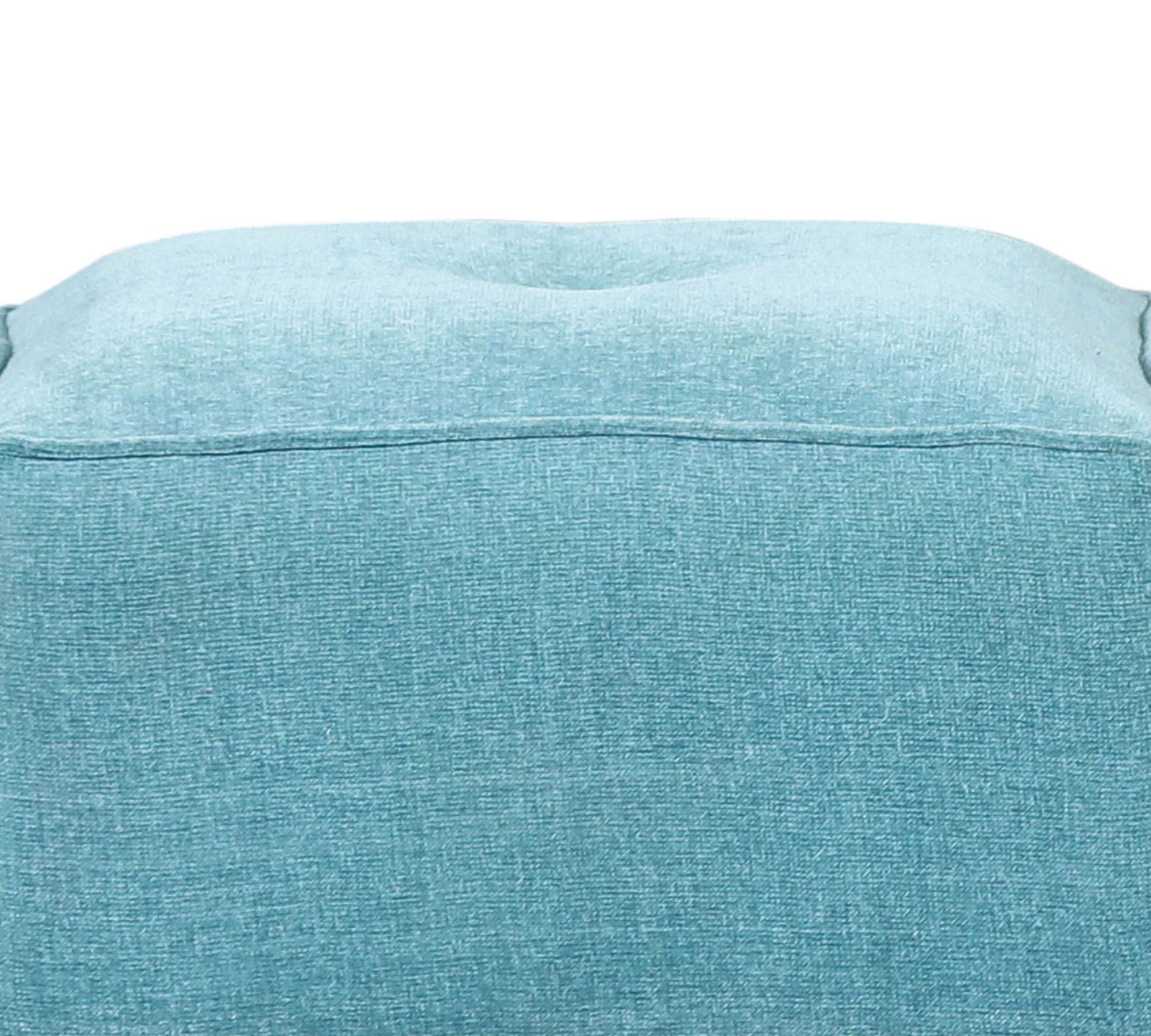 Fully Cushioned Fabric Pouffe with Wooden Legs -