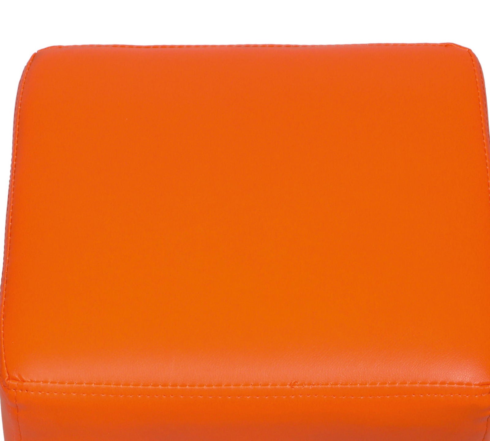 Fully Cushioned Leatherette Pouffe with Wooden Base -