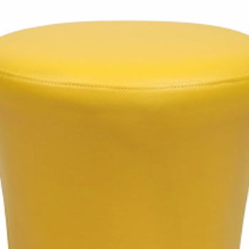Fully Cushioned Leatherette Pouffe with Wooden Legs -