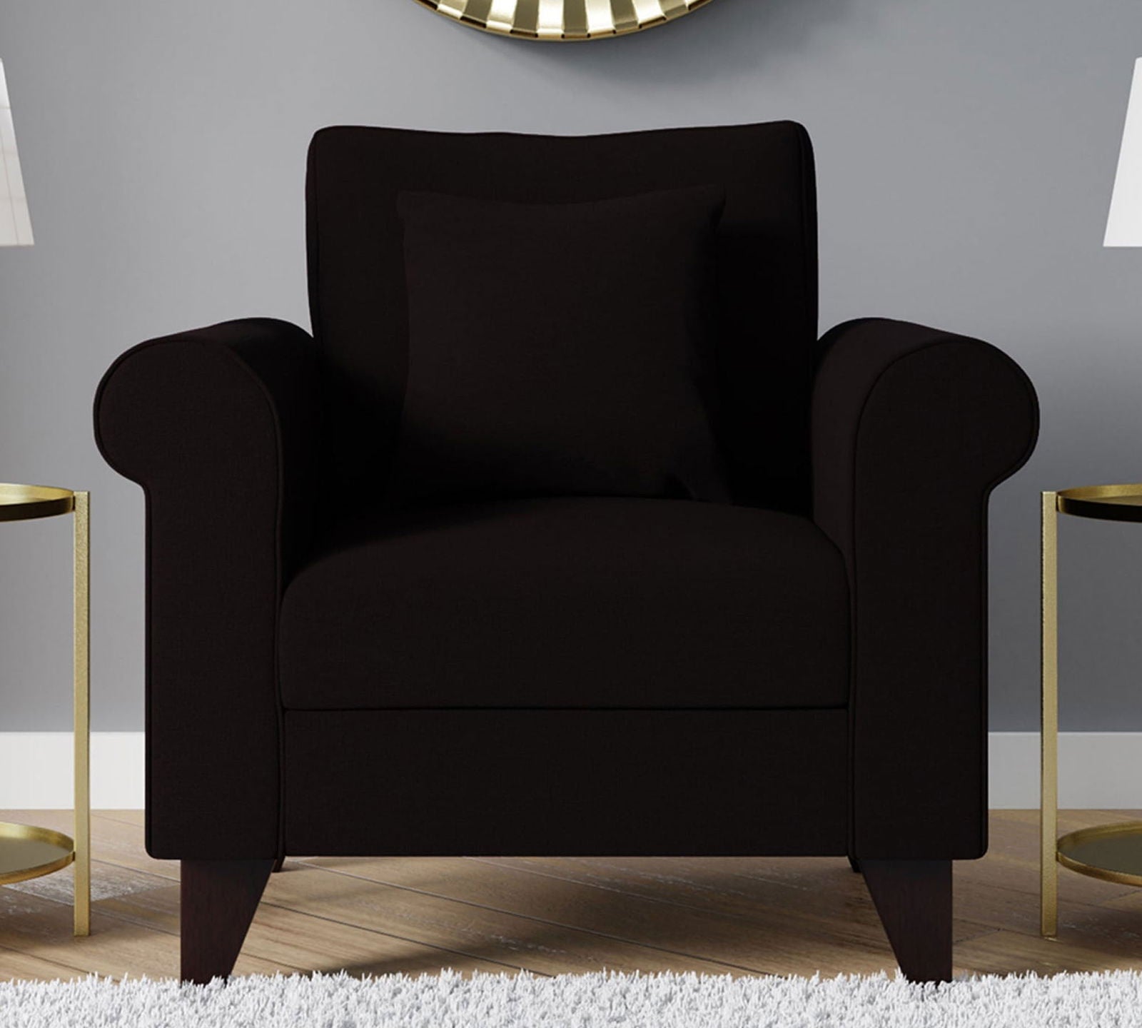 Fully Cushioned Lounge Chair with Cushion for Living Room -