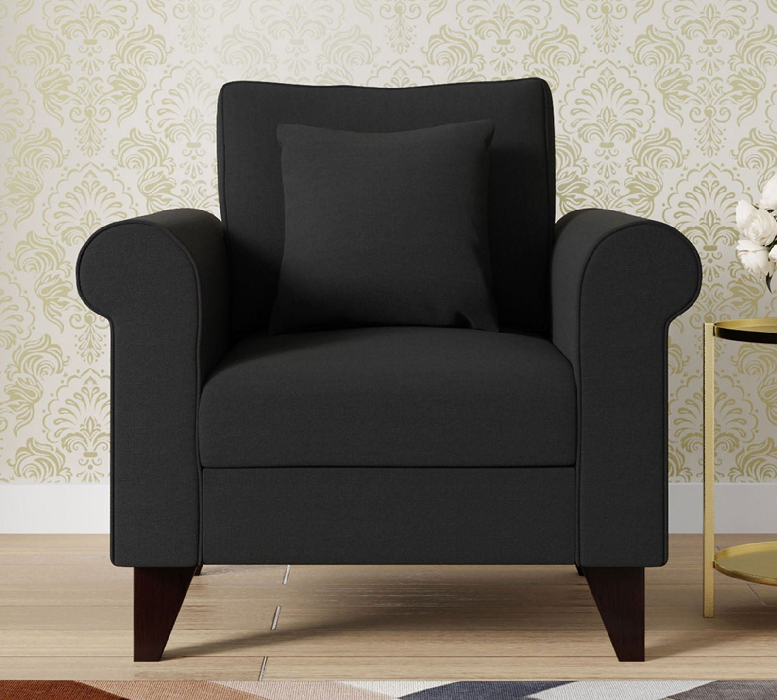 Fully Cushioned Lounge Chair with Cushion for Living Room -