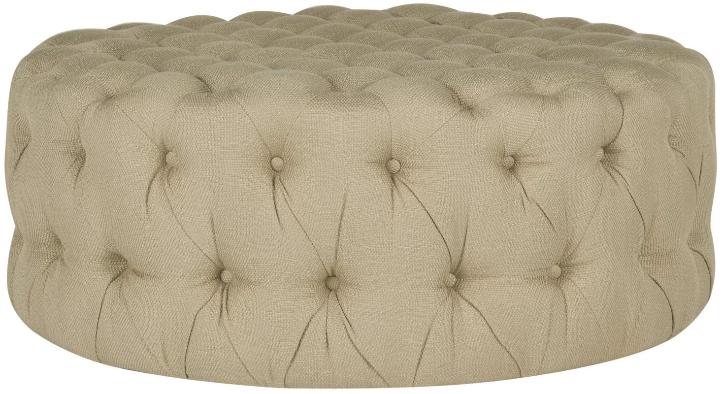 Fully Cushioned Suede Finish Ottoman -