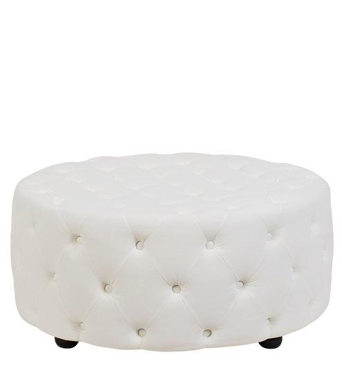 Fully Cushioned Suede Finish Ottoman -