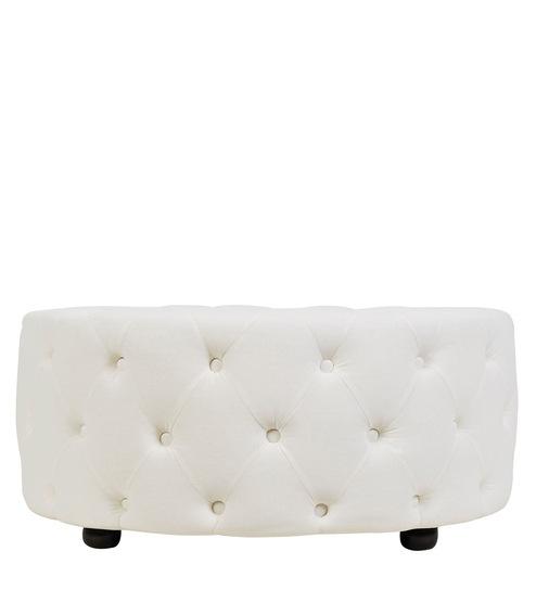 Fully Cushioned Suede Finish Ottoman -