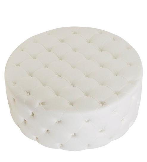 Fully Cushioned Suede Finish Ottoman -