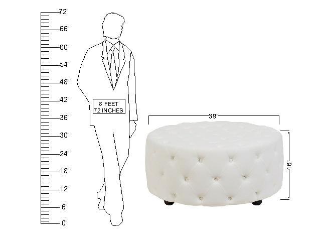 Fully Cushioned Suede Finish Ottoman -