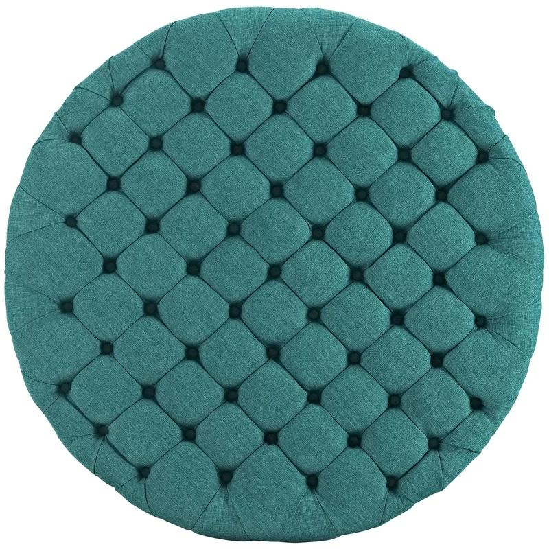 Fully Cushioned Suede Finish Ottoman -