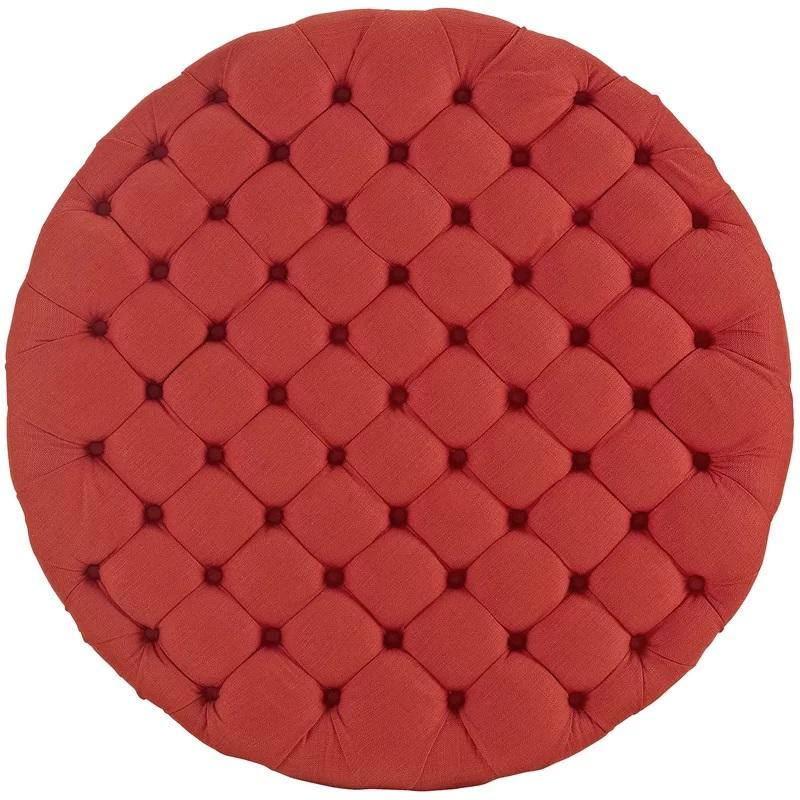 Fully Cushioned Suede Finish Ottoman -