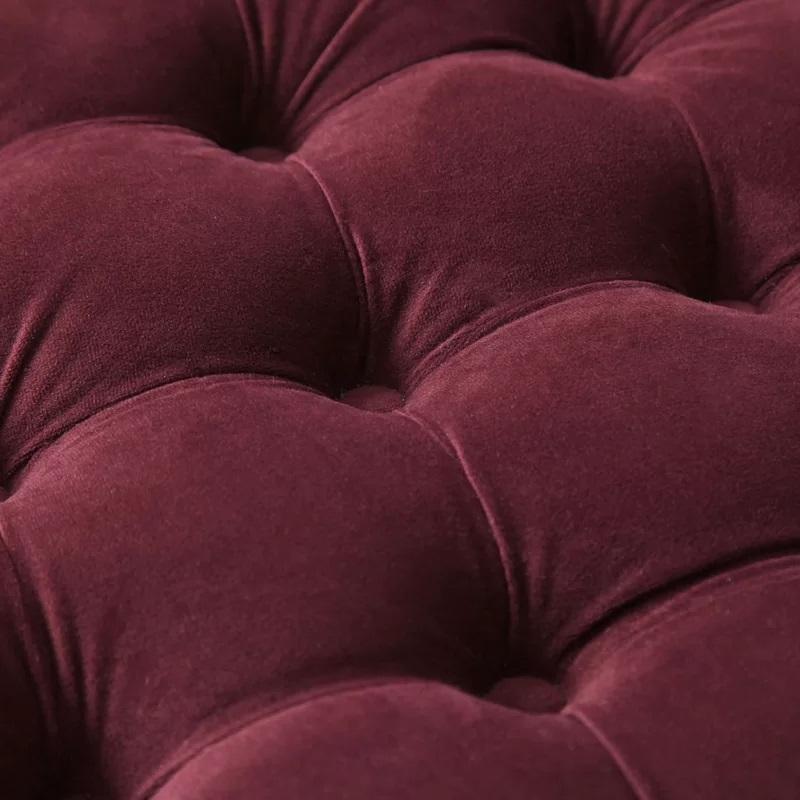 Fully Cushioned Suede Finish Ottoman -