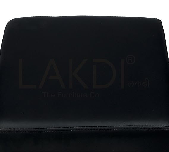 Fully Cushioned Wooden Frame Leatherette Pouffe -