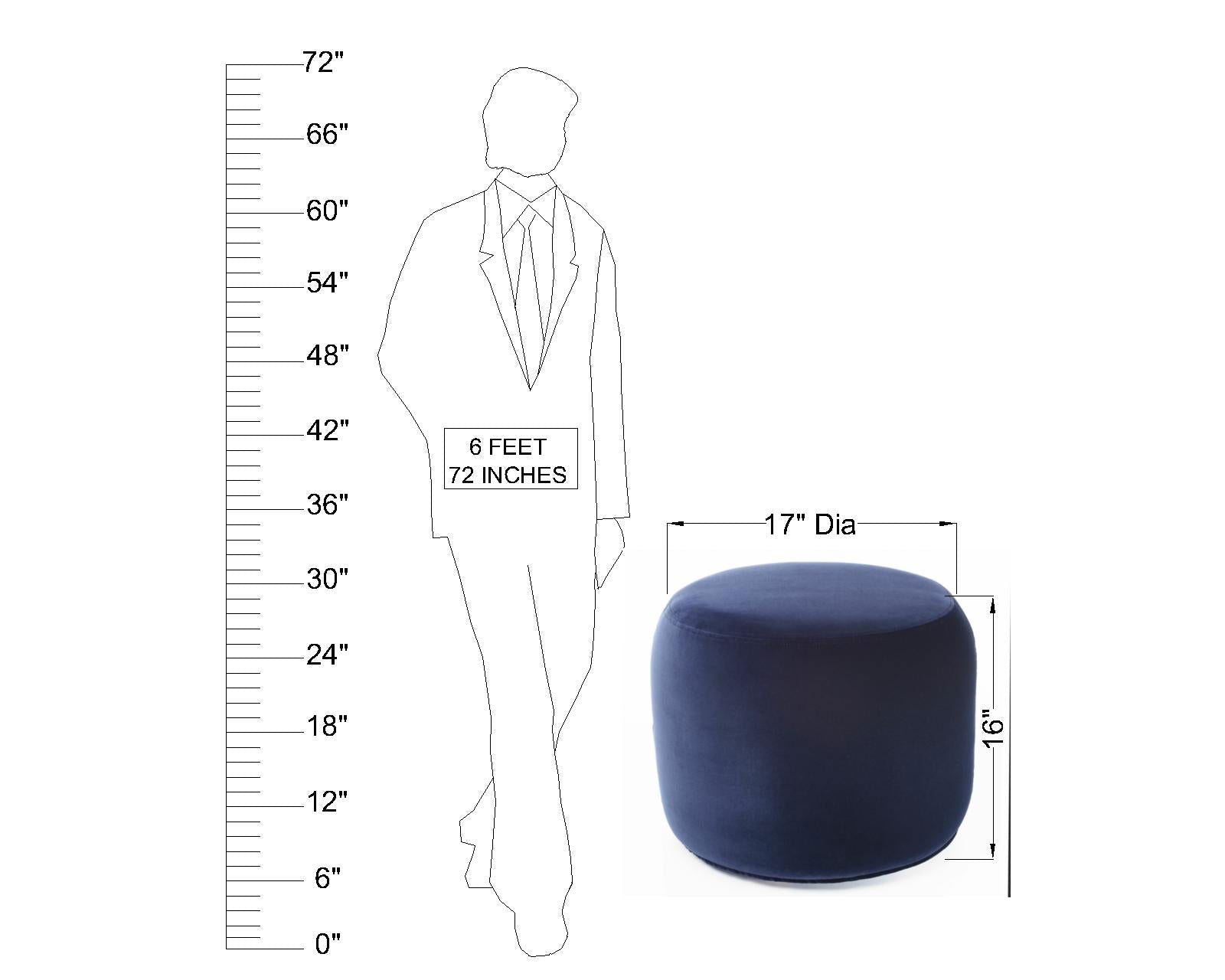 Fully Cushioned Wooden Frame Suede Finish Pouffe -