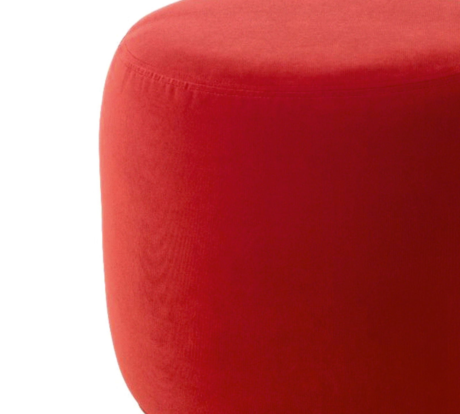 Fully Cushioned Wooden Frame Suede Finish Pouffe -