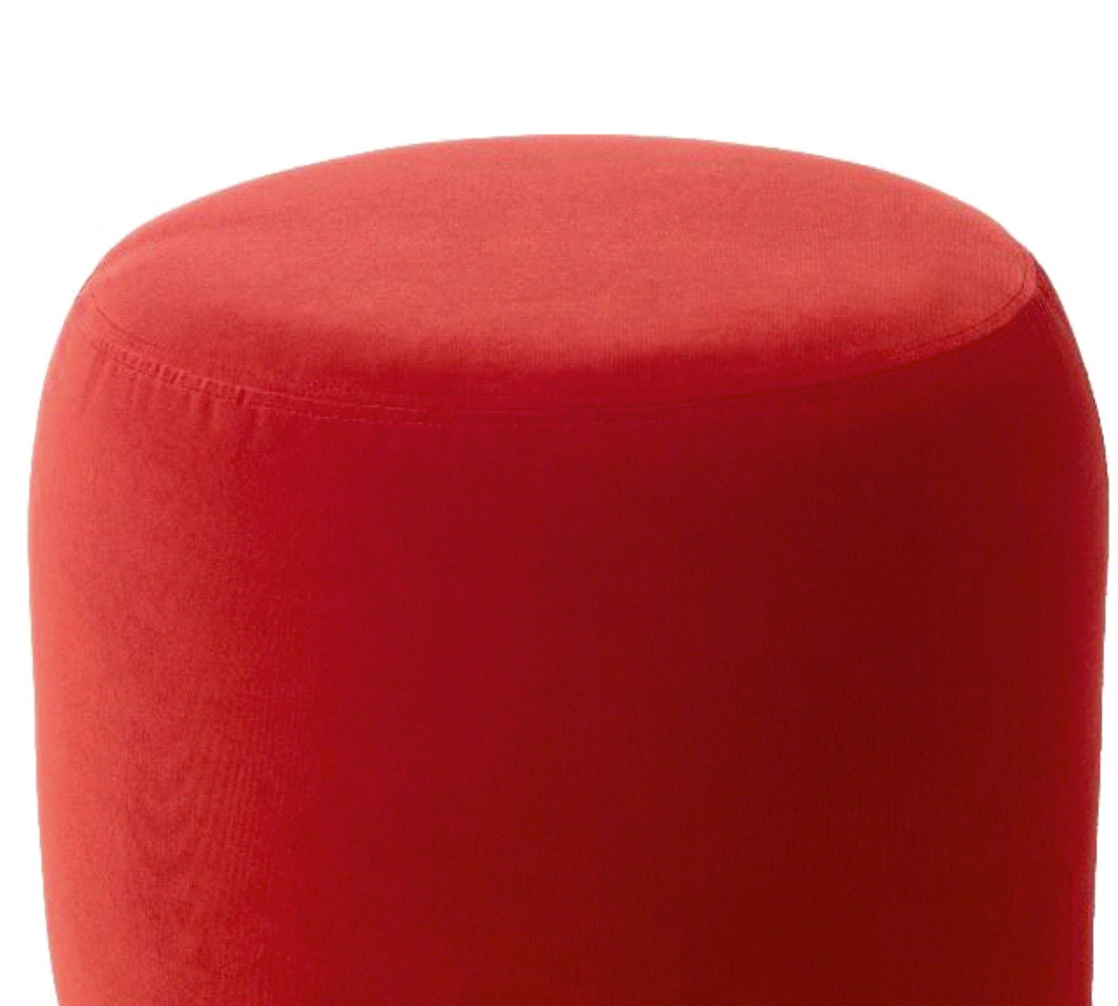 Fully Cushioned Wooden Frame Suede Finish Pouffe -