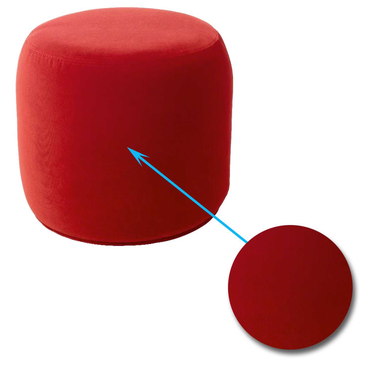 Fully Cushioned Wooden Frame Suede Finish Pouffe -