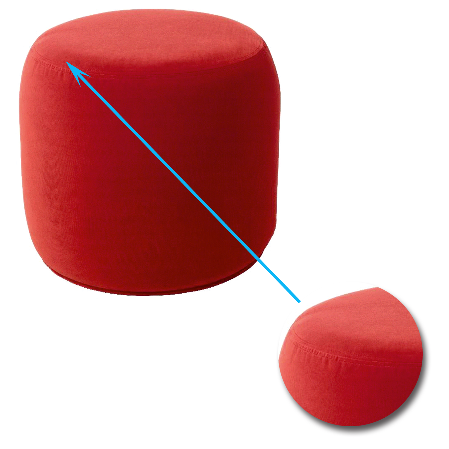 Fully Cushioned Wooden Frame Suede Finish Pouffe -