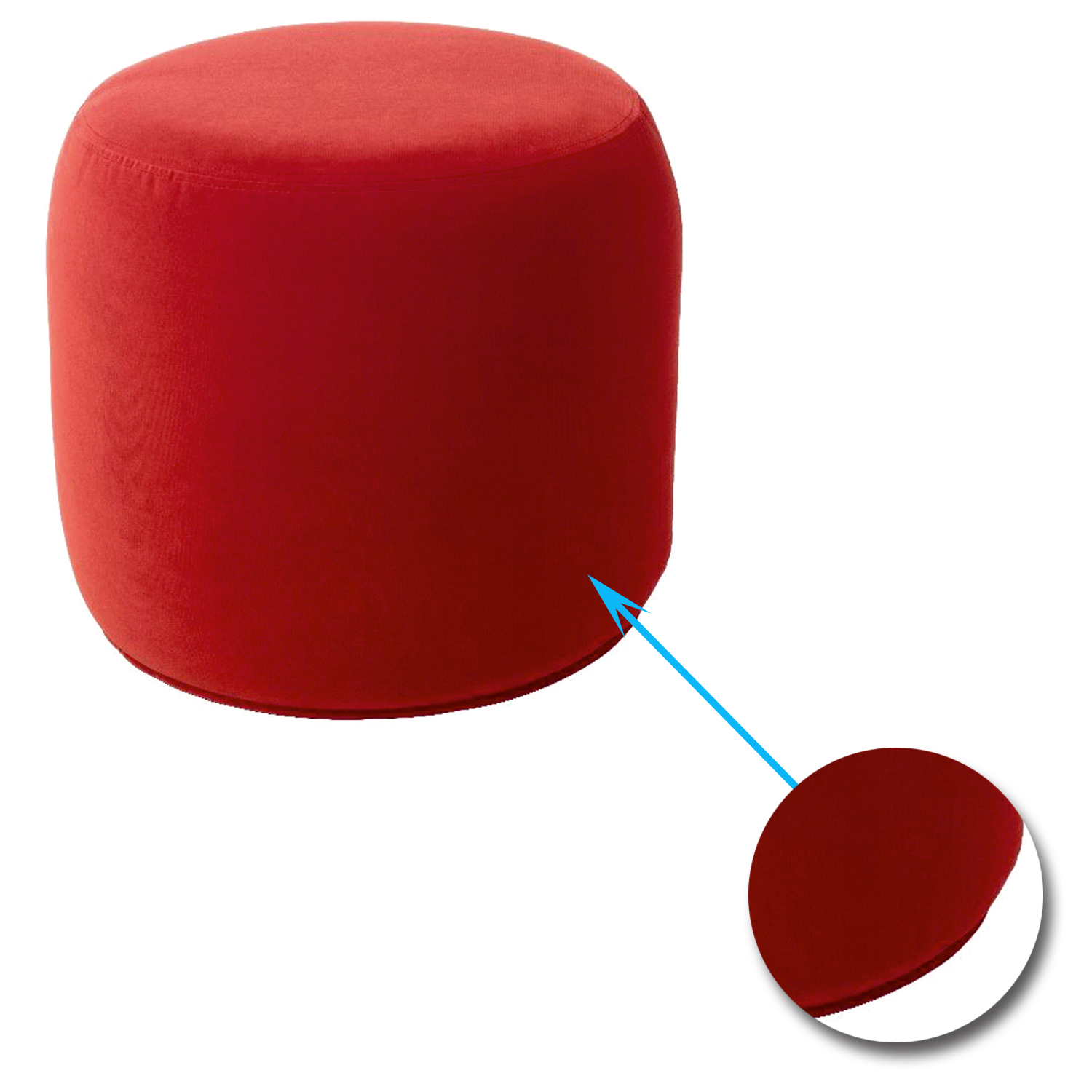 Fully Cushioned Wooden Frame Suede Finish Pouffe -