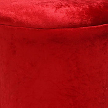 Fully Cushioned Wooden Frame Velvet Pouffe with Storage -