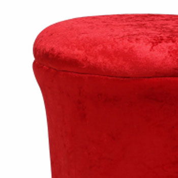 Fully Cushioned Wooden Frame Velvet Pouffe with Storage -