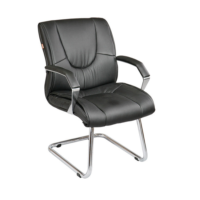 Medium Back Executive Office Chair with Metal Powder Coated Chrome Base