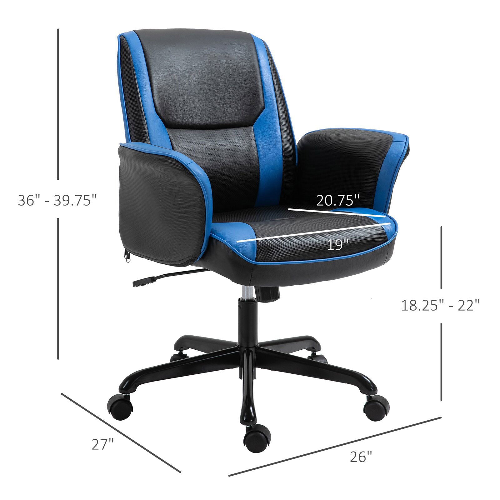 Gaming Chair with Metal Caster Swivel & Wheel Base -