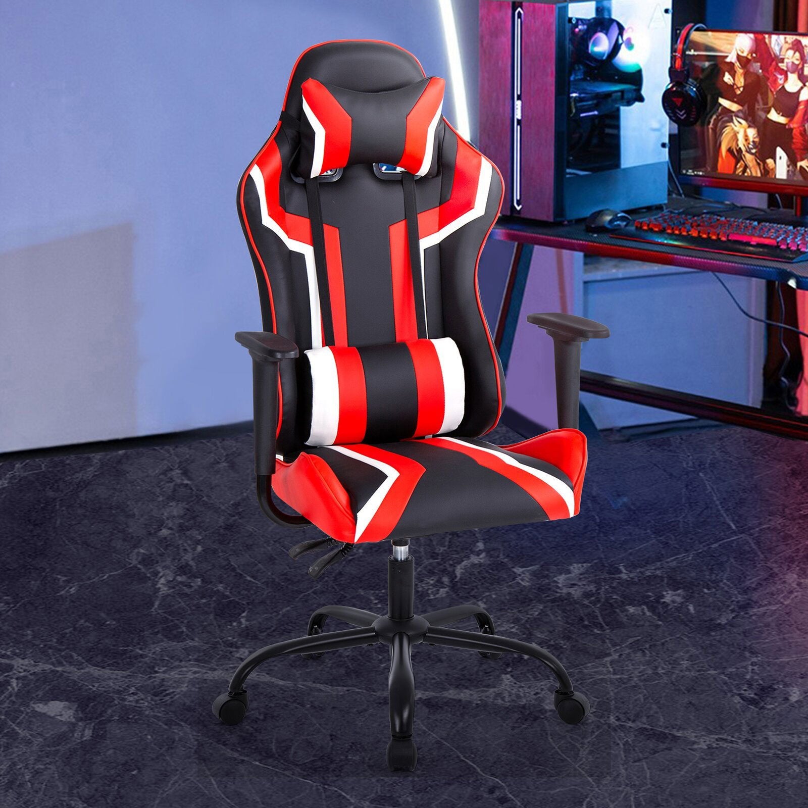 Gaming Chair with Metal Caster Swivel & Wheel Base -