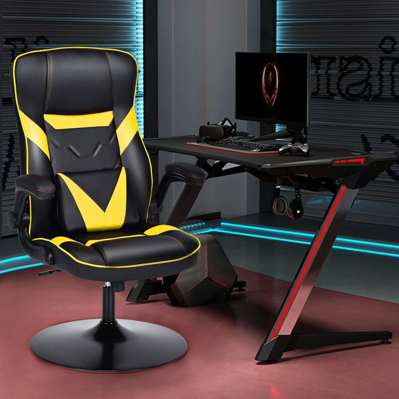 Gaming Chair with Metal Swivel Base -