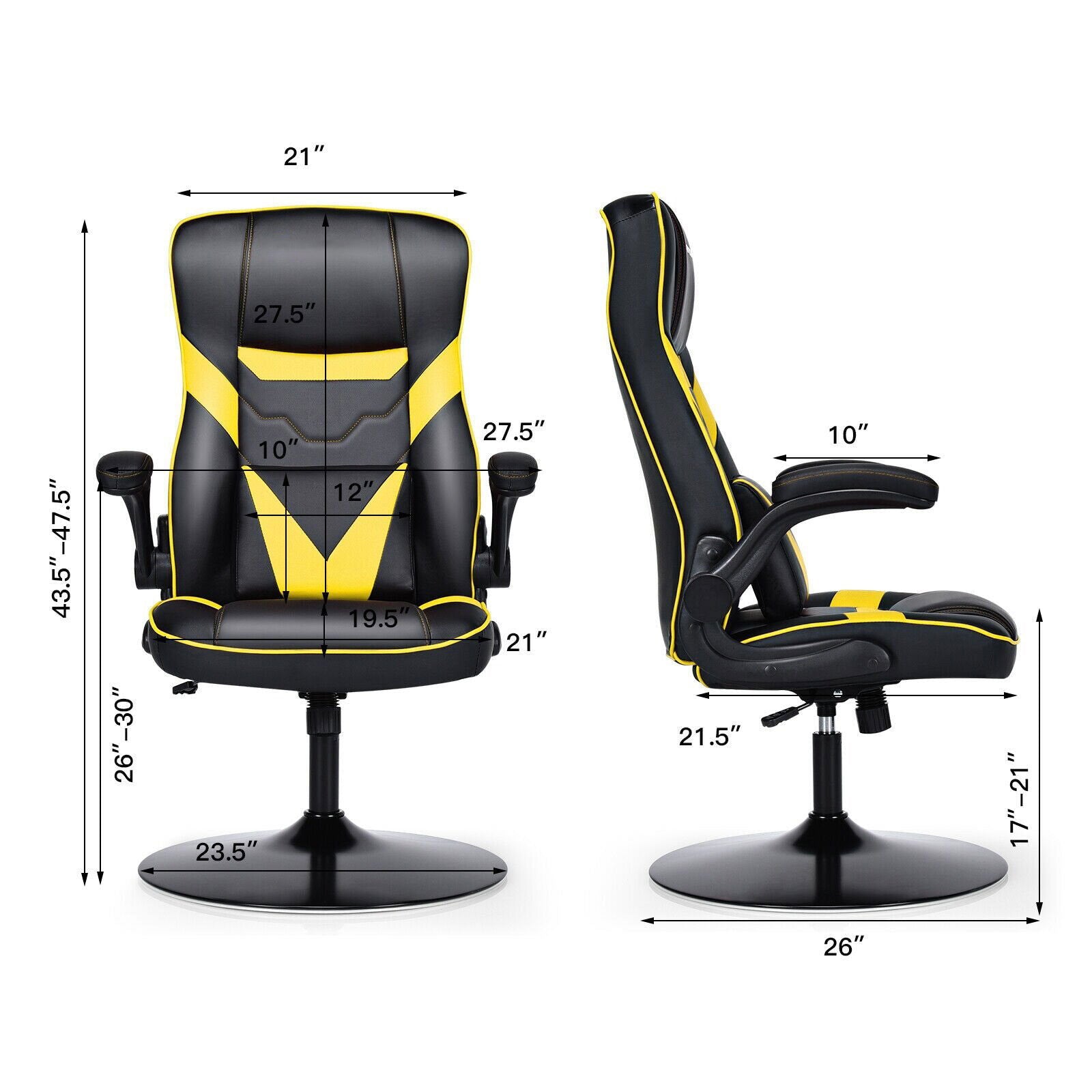 Gaming Chair with Metal Swivel Base -