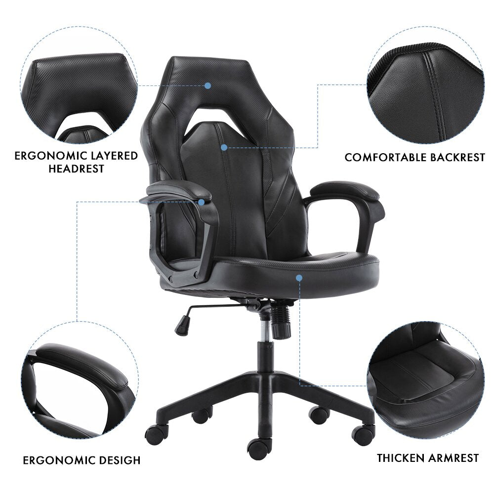 Gaming Chair with Nylon Caster Swivel & Wheel Base -