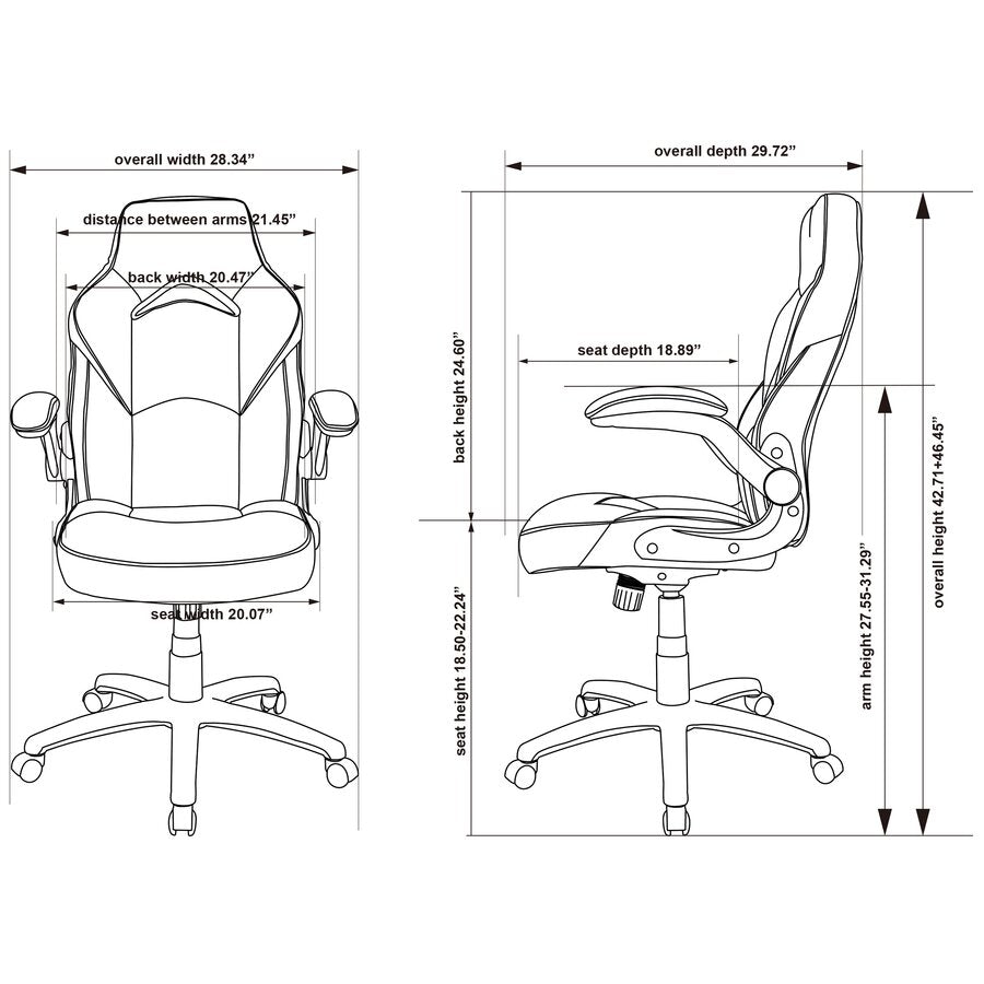 Gaming Chair with Nylon Caster Swivel & Wheel Base -