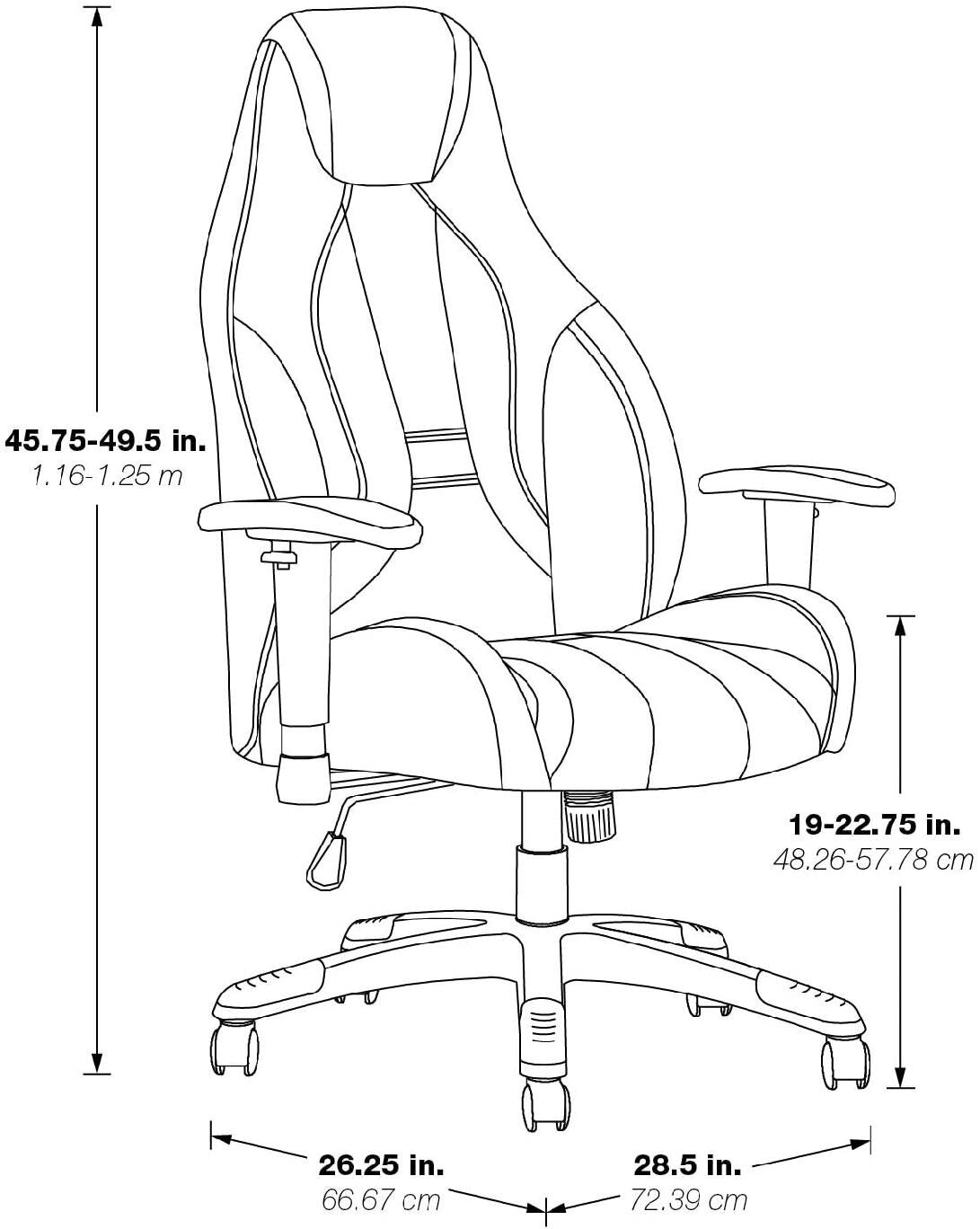 Gaming Chair with Nylon Caster Swivel & Wheel Base -
