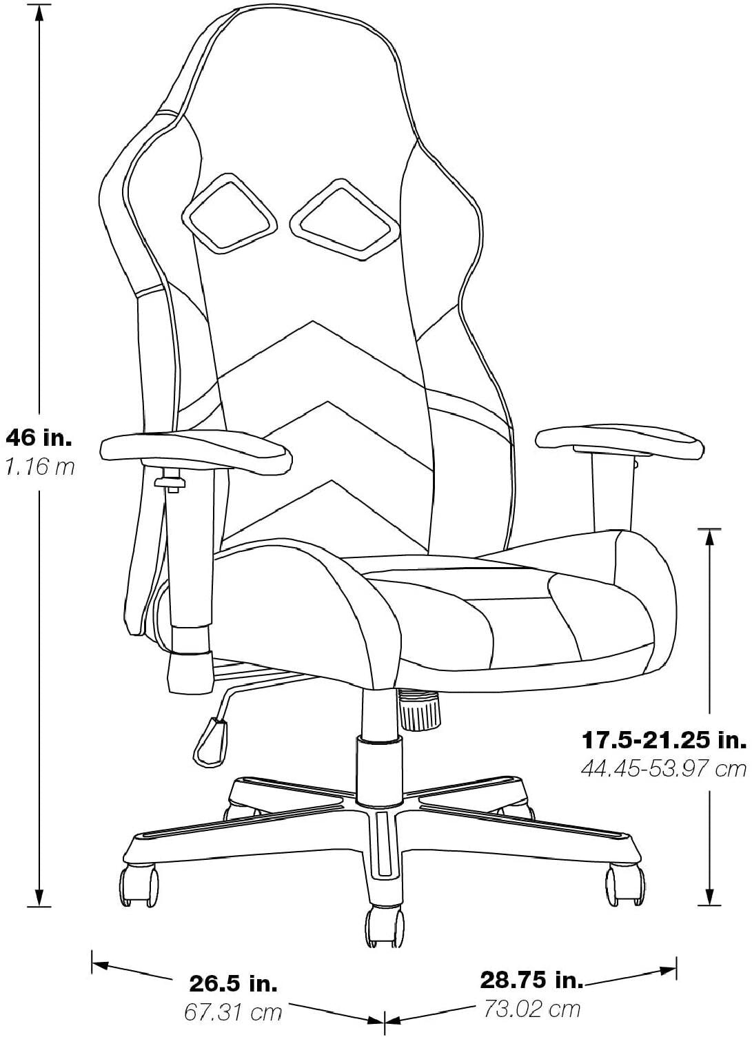 Gaming Chair with Nylon Caster Swivel & Wheel Base -