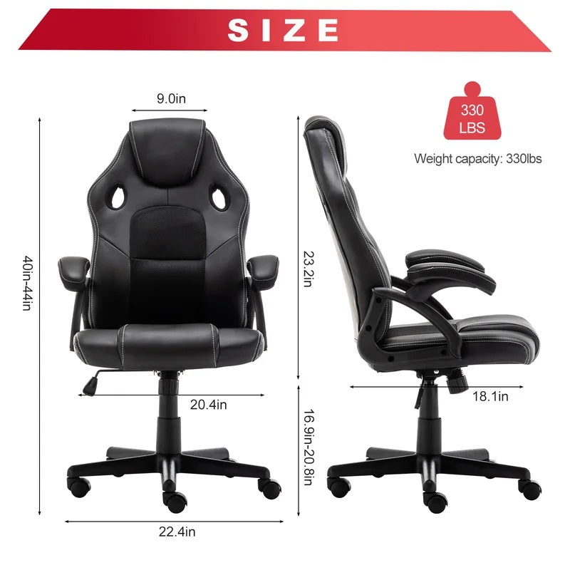 Gaming Chair with Nylon Caster Swivel & Wheel Base -