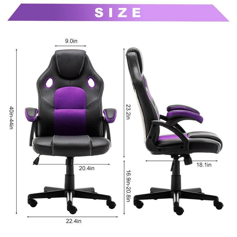 Gaming Chair with Nylon Caster Swivel & Wheel Base -