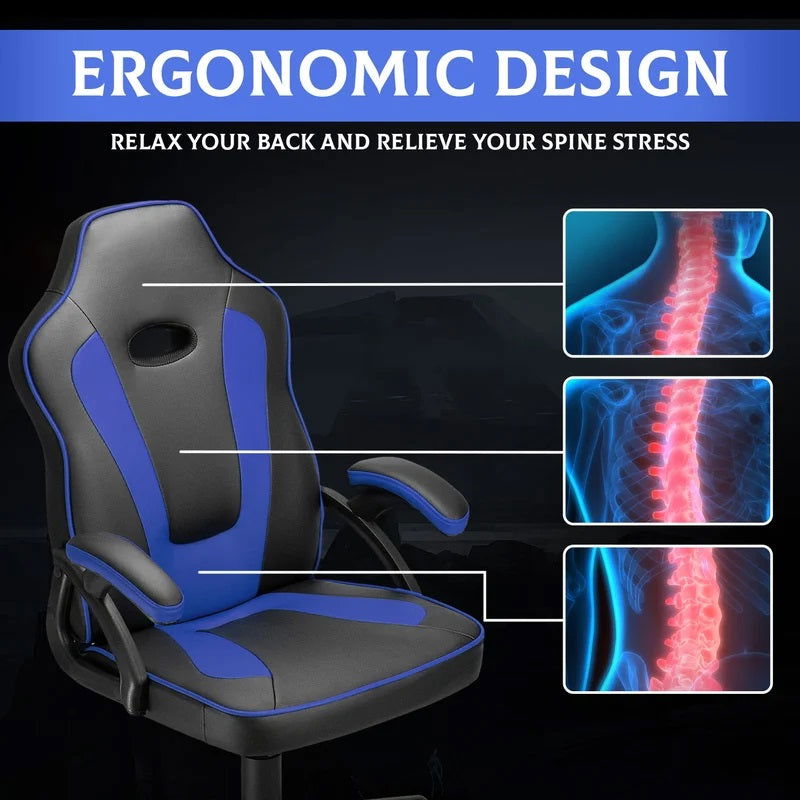 Gaming Chair with Nylon Caster Swivel & Wheel Base -