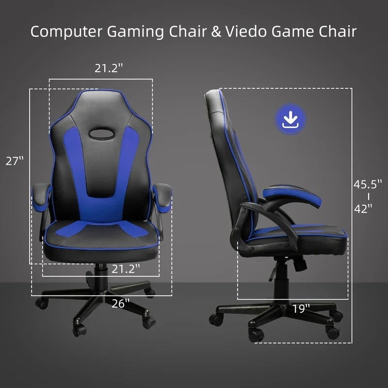 Gaming Chair with Nylon Caster Swivel & Wheel Base -