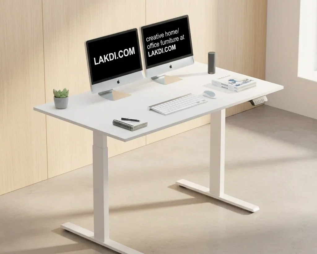 Height Adjustable Desk, Tiered Ergonomic Sit-Stand Workstation with Programmable Memory Presets, Premium White Motorized Desk for Home Office